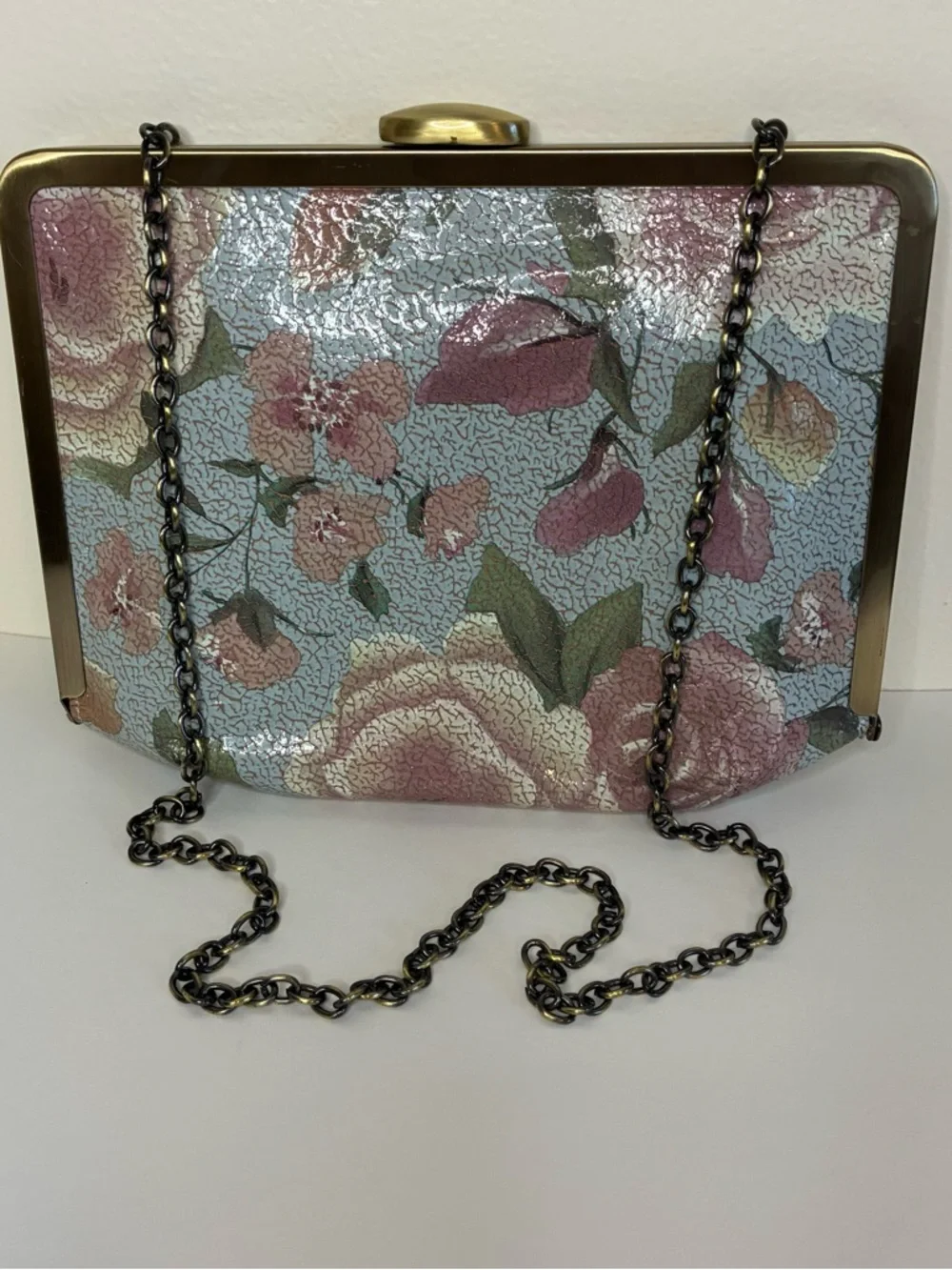 Patricia Nash Crackled Rose Garden Chain-Handle Clutch - Picture 1 of 16